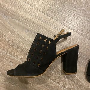 Black suede Halogen brand block heel. Size 7.5